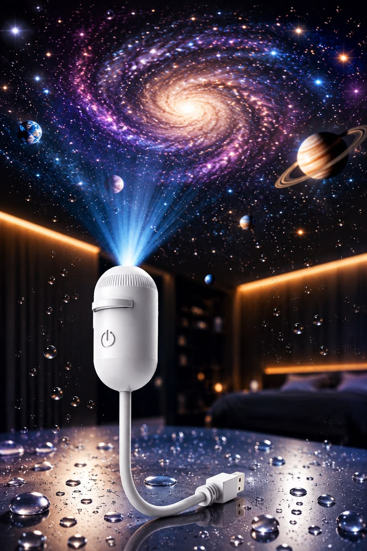 Galaxy Star Projector with Moon Effect & Flexible USB Design
