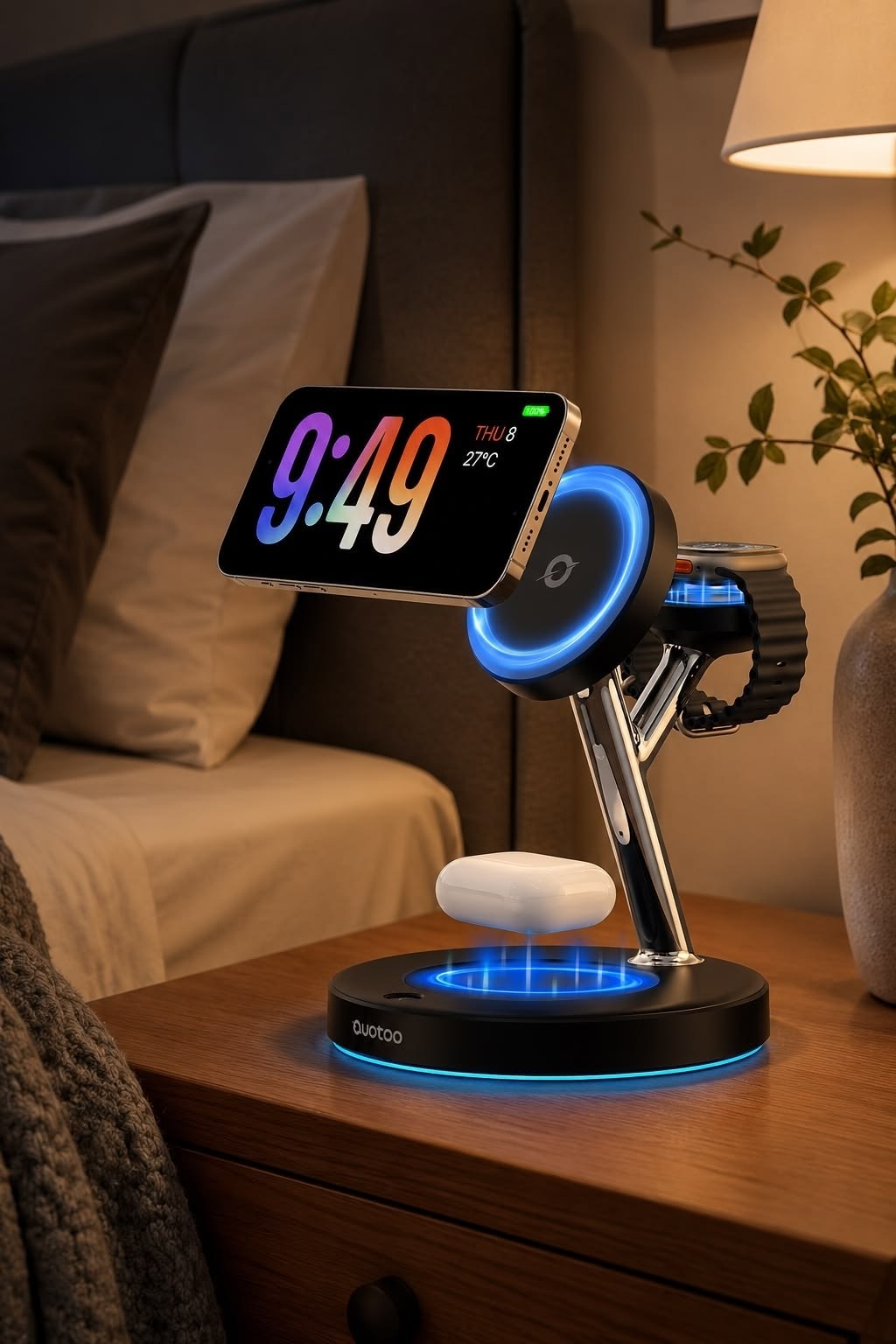 3-in-1 Wireless Charging Station for Phone, Smartwatch & Earbuds
