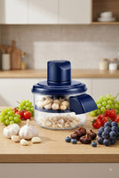 Manual Garlic Chopper with Transparent Storage Bowl – Easy Kitchen Food Prep Tool