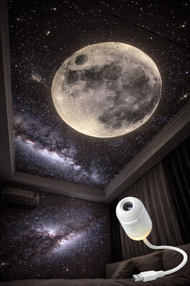 Galaxy Star Projector with Moon Effect & Flexible USB Design
