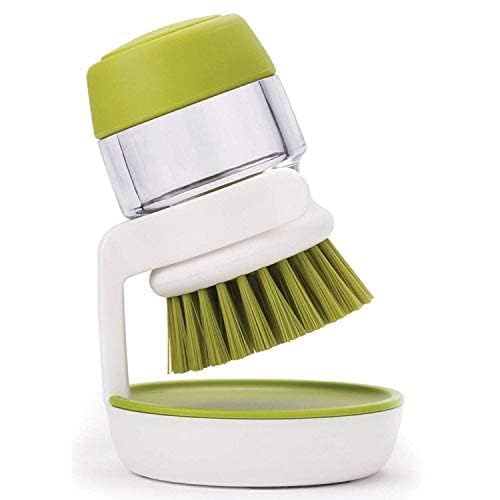 360° Silicone Dishwashing Brush with Liquid Soap Dispenser – Easy-Clean Kitchen Scrubber