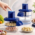 Manual Garlic Chopper with Transparent Storage Bowl – Easy Kitchen Food Prep Tool