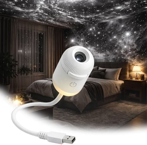 Galaxy Star Projector with Moon Effect & Flexible USB Design