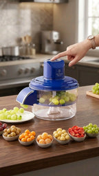 Manual Garlic Chopper with Transparent Storage Bowl – Easy Kitchen Food Prep Tool