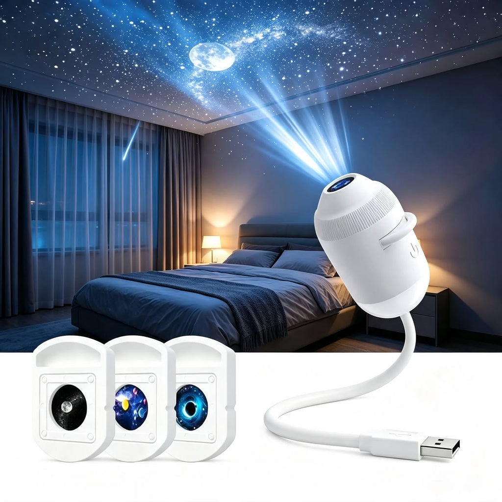 Galaxy Star Projector with Moon Effect & Flexible USB Design