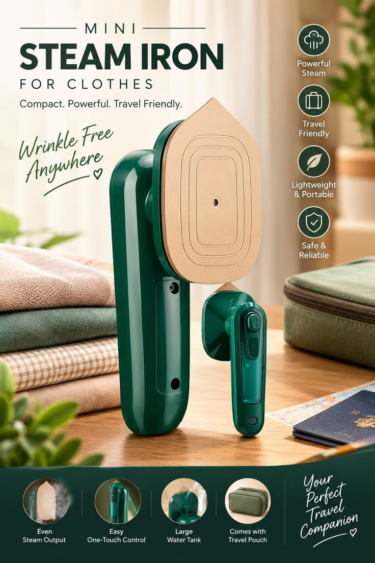 Portable Handheld Garment Steamer – Mini Steam Iron for Clothes