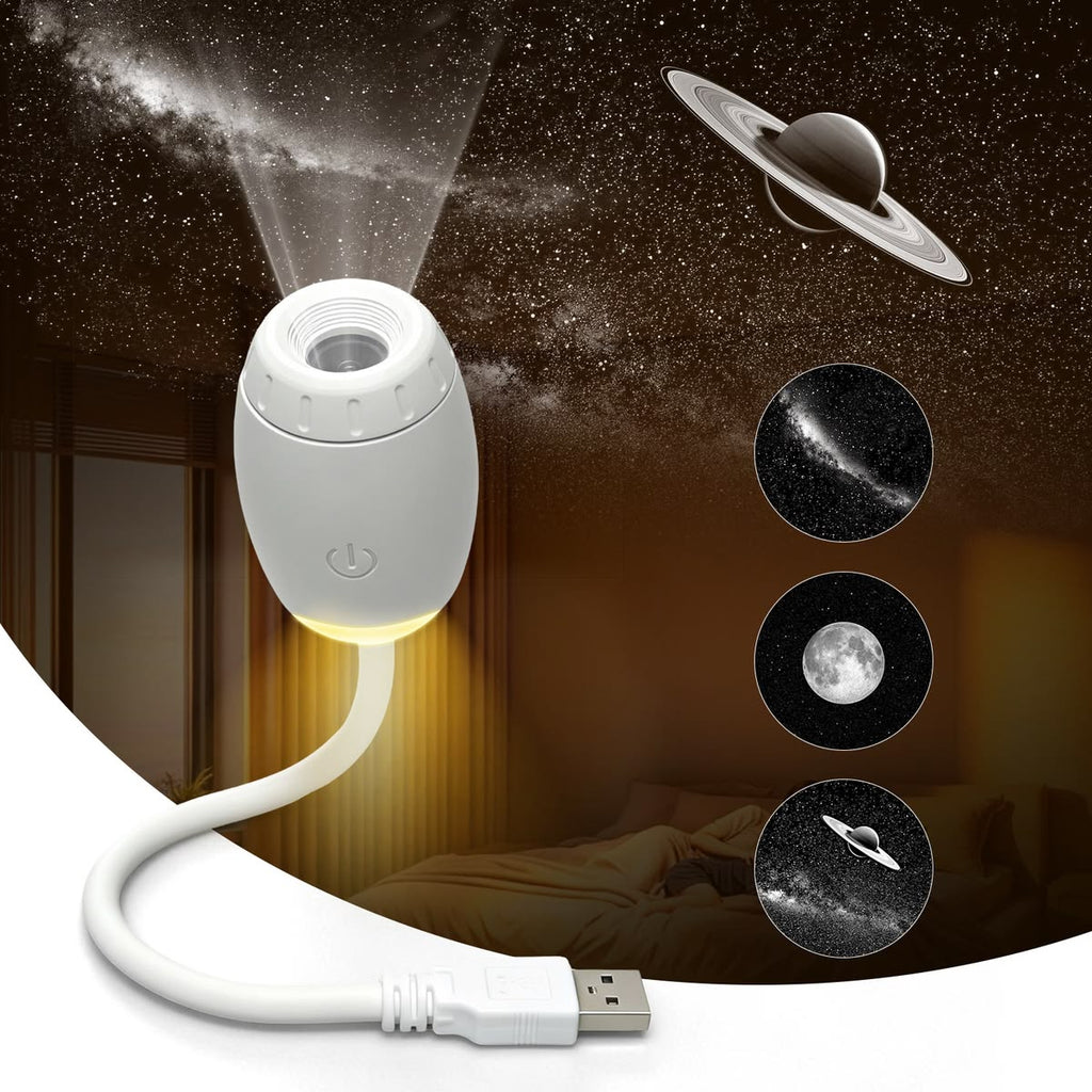 Galaxy Star Projector with Moon Effect & Flexible USB Design