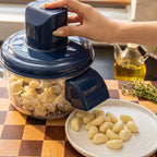 Manual Garlic Chopper with Transparent Storage Bowl – Easy Kitchen Food Prep Tool