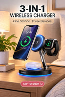 3-in-1 Wireless Charging Station for Phone, Smartwatch & Earbuds
