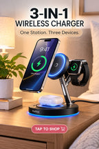3-in-1 Wireless Charging Station for Phone, Smartwatch & Earbuds