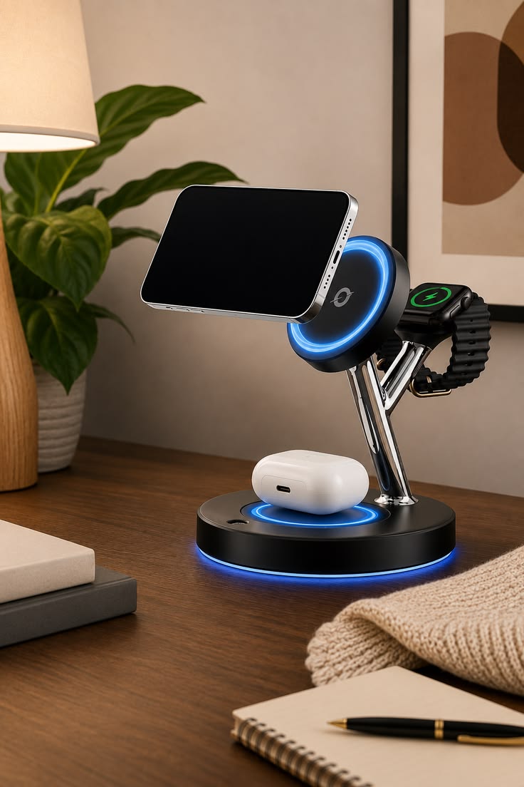 3-in-1 Wireless Charging Station for Phone, Smartwatch & Earbuds